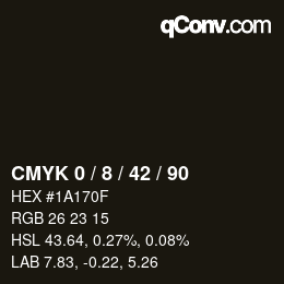 颜色代码: CMYK 0 / 8 / 42 / 90 | qconv.com