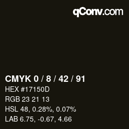 颜色代码: CMYK 0 / 8 / 42 / 91 | qconv.com