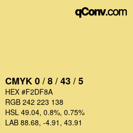 Color code: CMYK 0 / 8 / 43 / 5 | qconv.com