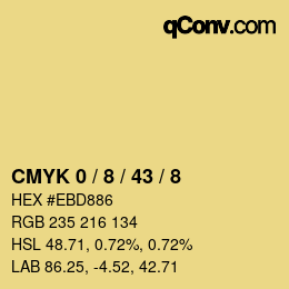 Código de color: CMYK 0 / 8 / 43 / 8 | qconv.com