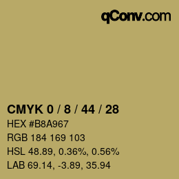 Color code: CMYK 0 / 8 / 44 / 28 | qconv.com