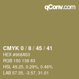 カラーコード: CMYK 0 / 8 / 45 / 41 | qconv.com