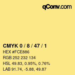 Color code: CMYK 0 / 8 / 47 / 1 | qconv.com