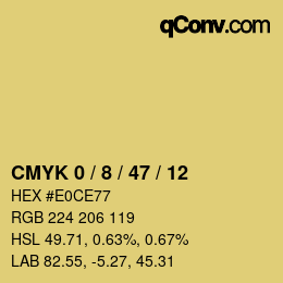 颜色代码: CMYK 0 / 8 / 47 / 12 | qconv.com