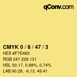 Color code: CMYK 0 / 8 / 47 / 3 | qconv.com