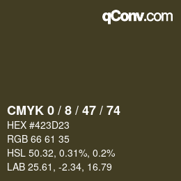 Color code: CMYK 0 / 8 / 47 / 74 | qconv.com