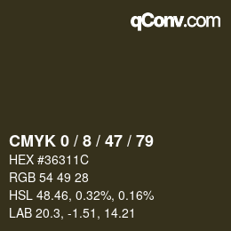 Color code: CMYK 0 / 8 / 47 / 79 | qconv.com