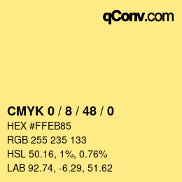 カラーコード: CMYK 0 / 8 / 48 / 0 | qconv.com