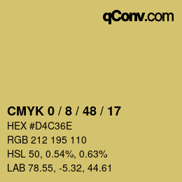 颜色代码: CMYK 0 / 8 / 48 / 17 | qconv.com