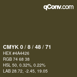 Color code: CMYK 0 / 8 / 48 / 71 | qconv.com