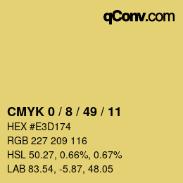 Color code: CMYK 0 / 8 / 49 / 11 | qconv.com