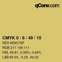 カラーコード: CMYK 0 / 8 / 49 / 15 | qconv.com