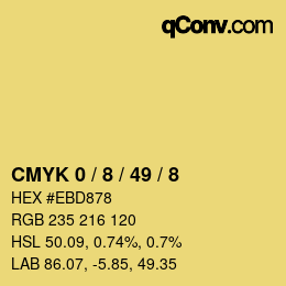 カラーコード: CMYK 0 / 8 / 49 / 8 | qconv.com