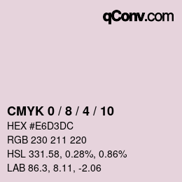 カラーコード: CMYK 0 / 8 / 4 / 10 | qconv.com