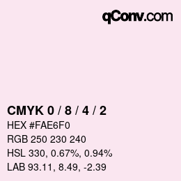 カラーコード: CMYK 0 / 8 / 4 / 2 | qconv.com