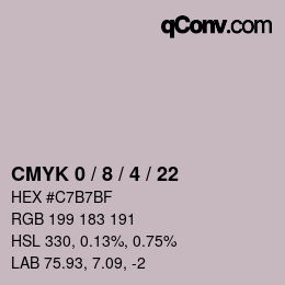 颜色代码: CMYK 0 / 8 / 4 / 22 | qconv.com