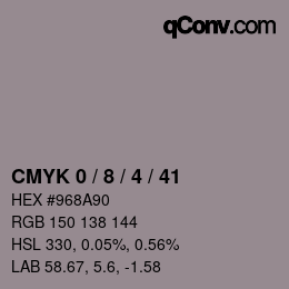 Color code: CMYK 0 / 8 / 4 / 41 | qconv.com