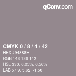 Color code: CMYK 0 / 8 / 4 / 42 | qconv.com