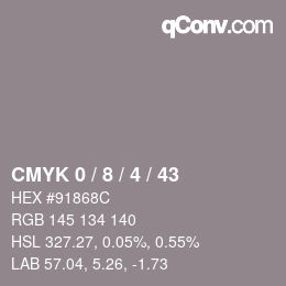 Color code: CMYK 0 / 8 / 4 / 43 | qconv.com