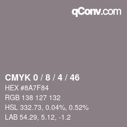 Color code: CMYK 0 / 8 / 4 / 46 | qconv.com