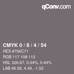 Color code: CMYK 0 / 8 / 4 / 54 | qconv.com