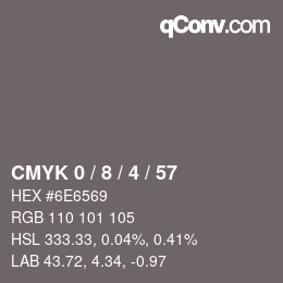 Color code: CMYK 0 / 8 / 4 / 57 | qconv.com