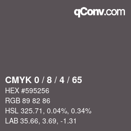 颜色代码: CMYK 0 / 8 / 4 / 65 | qconv.com