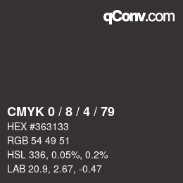颜色代码: CMYK 0 / 8 / 4 / 79 | qconv.com