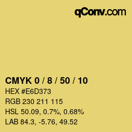 Color code: CMYK 0 / 8 / 50 / 10 | qconv.com