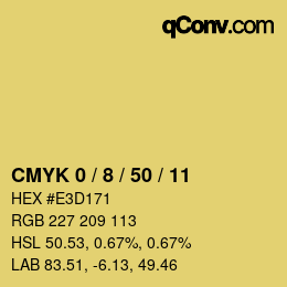 颜色代码: CMYK 0 / 8 / 50 / 11 | qconv.com