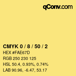 Color code: CMYK 0 / 8 / 50 / 2 | qconv.com