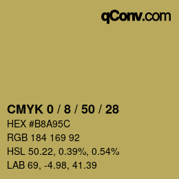 カラーコード: CMYK 0 / 8 / 50 / 28 | qconv.com