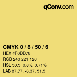 Color code: CMYK 0 / 8 / 50 / 6 | qconv.com