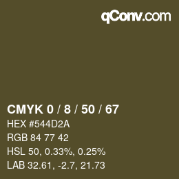 Color code: CMYK 0 / 8 / 50 / 67 | qconv.com