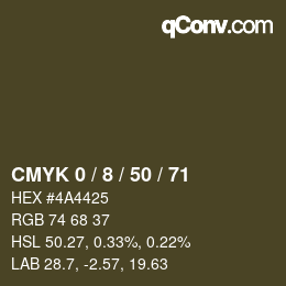 Color code: CMYK 0 / 8 / 50 / 71 | qconv.com