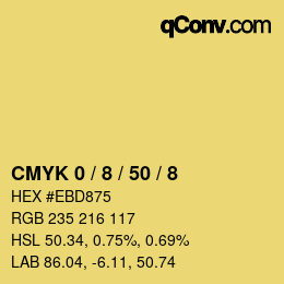 Color code: CMYK 0 / 8 / 50 / 8 | qconv.com