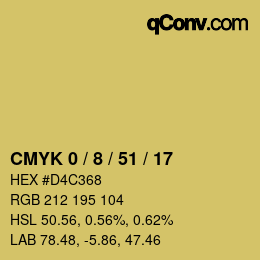 颜色代码: CMYK 0 / 8 / 51 / 17 | qconv.com