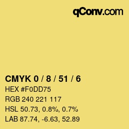 Color code: CMYK 0 / 8 / 51 / 6 | qconv.com