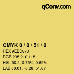 Farbcode: CMYK 0 / 8 / 51 / 8 | qconv.com