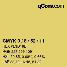Color code: CMYK 0 / 8 / 52 / 11 | qconv.com