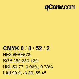 Color code: CMYK 0 / 8 / 52 / 2 | qconv.com