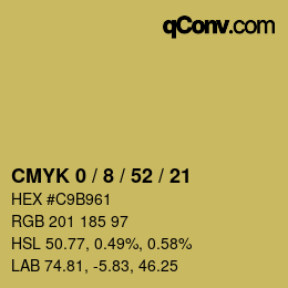 カラーコード: CMYK 0 / 8 / 52 / 21 | qconv.com