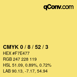 Color code: CMYK 0 / 8 / 52 / 3 | qconv.com