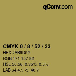 Farbcode: CMYK 0 / 8 / 52 / 33 | qconv.com