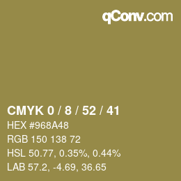 Color code: CMYK 0 / 8 / 52 / 41 | qconv.com