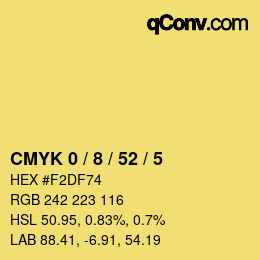 Color code: CMYK 0 / 8 / 52 / 5 | qconv.com