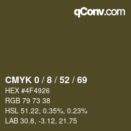 Color code: CMYK 0 / 8 / 52 / 69 | qconv.com