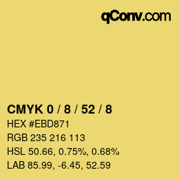 Farbcode: CMYK 0 / 8 / 52 / 8 | qconv.com