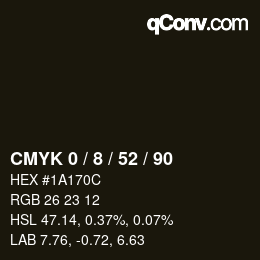 Color code: CMYK 0 / 8 / 52 / 90 | qconv.com