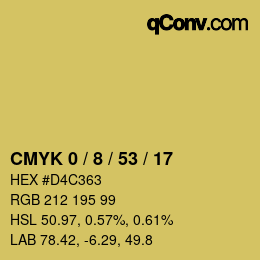 カラーコード: CMYK 0 / 8 / 53 / 17 | qconv.com